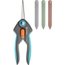 GARDENA Gartenschere FreshCut, Set mit Kräuterschildern(grau/türkis, Kräuter- und Blumenschere)