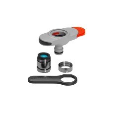 GARDENA Hahnverbinder für Indoor-Wasserhähne, Hahnstück(hellgrau/orange, 13mm (1/2") - 19mm (3/4"))