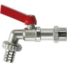 GARDENA Kugel-Auslaufventil 7332-20, Wasserhahn(silber/rot, 26,5mm (G 3/4"), 13mm (1/2"))