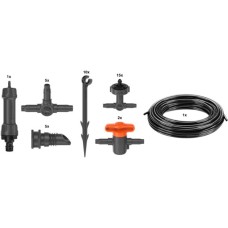 GARDENA Micro-Drip-System Tropfbewässerung Set Balkon, 15 Pflanzen, Tropfer(schwarz/grau, Modell 2023)