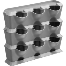 GARDENA NatureUp! Basis Set Vertikal, Pflanzbehälter(grau, 3 Reihen, für 9 Pflanzen)