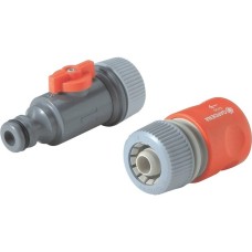 GARDENA Perl-Regner-Anschlussset 13mm (1/2“), Schlauchstück(grau/orange, 2-teilig)