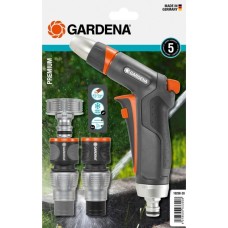 GARDENA Premium Grundausstattung, 5-teilig, Spritze(schwarz/silber, für 13mm (1/2")- und 15mm (5/8“)-Schläuche)