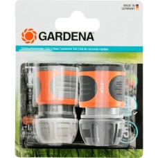 GARDENA Schlauchverbinder Satz 13mm (1/2"), 15mm (5/8"), Schlauchstück(grau/orange, 2 Stück)
