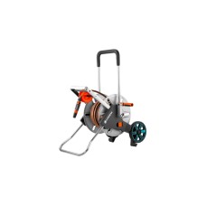 GARDENA Schlauchwagen CleverRoll M Easy Metall Set(grau/orange, 25 Meter, mit Anschlüssen)