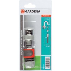 GARDENA Schnellanschluss-Satz für 13mm (1/2")- und 15mm (5/8")-Schläuche, Hahnstück(grau/orange, 26,5mm (G 3/4"))