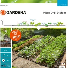 GARDENA Start-Set Pflanzflächen, Tropfsystem(schwarz, für 40m² Blumen- oder Gemüsebeet)