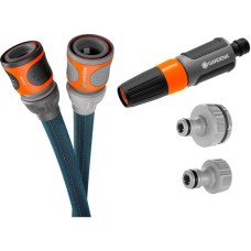 GARDENA Textilschlauch Liano Xtreme 1/2", 15 Meter Set(dunkelgrau/orange, Modell 2023, inkl. Reinigungsspritze, 2 Hahnverbinder)
