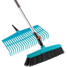 GARDENA combisystem-Straßen- und Fächerbesen Komplettangebot(türkis/holz, 45cm)
