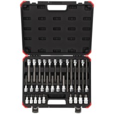 GEDORE Red Schraubendreher-Steckschlüssel-Einsatz-Satz, 1/2"(schwarz/rot, 30-teilig, Innen-Sechskant, im Koffer)