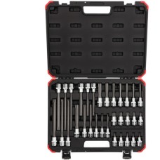 GEDORE Red Schraubendreher-Steckschlüssel-Einsatz-Satz, 1/2"(schwarz/rot, 32-teilig, TORX, im Koffer)