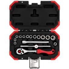 GEDORE Red Steckschlüssel-Satz 1/4", 16-teilig(rot, mit Umschalt-Knarre, SW 4mm - 13mm)