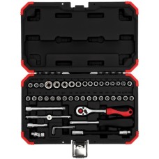GEDORE Red Steckschlüssel-Satz 1/4", 46-teilig(rot/schwarz, mit Umschalt-Knarre, SW 4mm - 14mm)