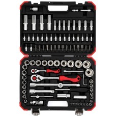 GEDORE Red Steckschlüssel-Satz 1/4" + 1/2", 94-teilig(rot/schwarz, mit Umschalt-Knarren, SW 4mm - 32mm)