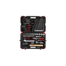 GEDORE red Werkzeug- und Steckschlüssel-Satz 1/4" + 1/2", 100-teilig, Werkzeug-Set(rot/schwarz, mit Umschalt-Knarren, SW 4mm - 32mm)