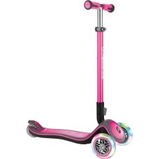 GLOBBER Elite Deluxe mit Leuchtrollen, Scooter(pink/schwarz)