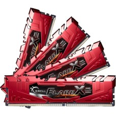 G.Skill DIMM 32 GB DDR4-2400 (4x 8 GB) Quad-Kit, Arbeitsspeicher(rot, F4-2400C15Q-32GFXR, Flare X, INTEL XMP)