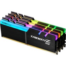 G.Skill DIMM 64 GB DDR4-3200 (4x 16 GB) Quad-Kit, Arbeitsspeicher(schwarz, F4-3200C14Q-64GTZR, Trident Z RGB, INTEL XMP)