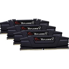 G.Skill DIMM 64 GB DDR4-3600 (4x 16 GB) Quad-Kit, Arbeitsspeicher(schwarz, F4-3600C16Q-64GVKC, Ripjaws V, INTEL XMP)