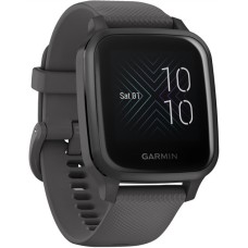 Garmin Venu Sq, Smartwatch(dunkelgrau, Schieferfarbenes Silikonarmband)