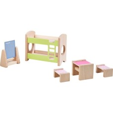 HABA Little Friends - Puppenhaus-Möbel Kinderzimmer für Geschwister, Puppenmöbel