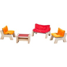 HABA Little Friends - Puppenhaus-Möbel Wohnzimmer, Puppenmöbel