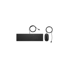 HP Pavillon kabelgebundene Tastatur und Maus 400, Desktop-Set(schwarz, DE-Layout)