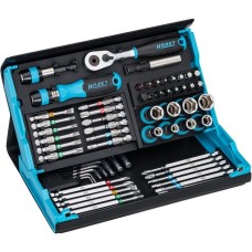 Hazet SmartCase Steckschlüssel- und Bit-Satz 2200SC-32, 59-teilig(schwarz/blau, 1/4", mit Umschaltknarre)