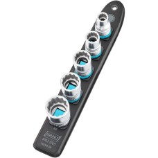 Hazet SmartRail 1/2" Steckschlüsseleinsatz-Satz Doppelsechskant, 5-teilig(schwarz, SW 10 - SW 22, kurz)