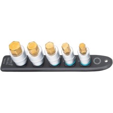 Hazet SmartRail 1/2" Steckschlüsseleinsatz-Satz Innensechskant, 5-teilig(schwarz, 12mm - 22mm, kurz)