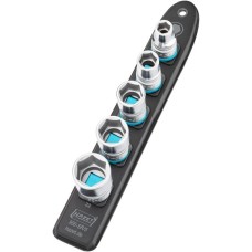 Hazet SmartRail 1/2" Steckschlüsseleinsatz-Satz Sechskant, 5-teilig(schwarz, SW 10 - SW 22, kurz)