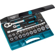Hazet Steckschlüssel-Satz 953HP, 1/4" und 1/2", Werkzeug-Set(47-teilig, mit HiPer Feinzahn-Umschaltknarre)