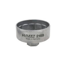 Hazet Ölfilterschlüssel 2169, 3/8" und Sechskant 27mm, Steckschlüssel(für Ölfilter 14kant, 74,4mm)