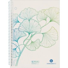 Herlitz Spiralblock A5 GREENline 70 Blatt kariert Motiv Ginkgo, College Block(kariert, A5)