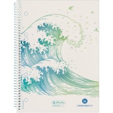 Herlitz Spiralblock A5 GREENline 70 Blatt kariert Motiv Welle, College Block(kariert, A5)