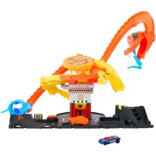 Hot Wheels City Cobra Slam Pizza Attack, Rennbahn(inkl. 1 Spielzeugauto)