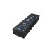 ICY BOX IB-AC6110, USB-Hub(schwarz, 10x USB 3.0, inkl. Ladeanschluss)