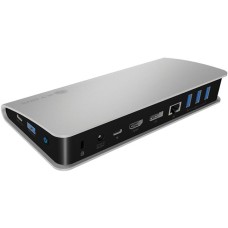 ICY BOX IB-DK2408-C, Dockingstation(silber/schwarz, USB-C, HDMI, DisplayPort, Kartenleser, USB-A, Gigabit LAN)
