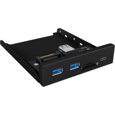 ICY BOX IB-HUB1417-i3, Frontpanel(schwarz, 1x USB Type-C, 2x USB Type-A, Kartenleser)