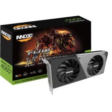 INNO3D GeForce RTX 4060 Ti 16GB Twin X2 OC, Grafikkarte(schwarz/silber, DLSS 3, 3x DisplayPort, 1x HDMI 2.1a)