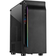 Inter-Tech A-3411 Creek, Tower-Gehäuse(schwarz, Tempered Glass)