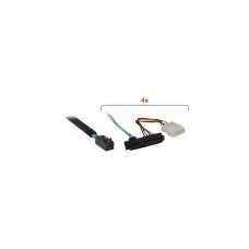 4x 8482 SATA Power(schwarz/blau, 0,5 Meter (teilummantelt))