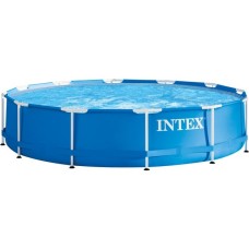 Intex Frame Pool Set Rondo, Ø 366cm x 76cm, Schwimmbad(blau, Kartuschenfilteranlage ECO 604G)