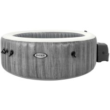 Intex Pure SPA Bubble Massage Greywood Deluxe Ø 196 x 71cm, Schwimmbad(dunkelgrau, mit Kalkschutzsystem)