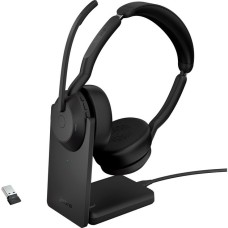 Jabra Evolve2 55, mit Ladestation, Headset(schwarz, Stereo, UC, USB-A, Link380a)