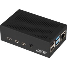 Joy-IT Aluminiumgehäuse für Raspberry Pi 4 B(schwarz)
