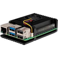 Joy-IT Aluminiumgehäuse für Raspberry Pi 5(schwarz, Armor Case Block Active)