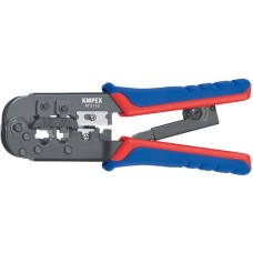 KNIPEX Crimpzange 97 51 10(blau/rot, für RJ-11/12 und RJ-45-Stecker)