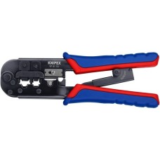 KNIPEX Crimpzange 97 51 10 SB(blau/rot, RJ-11/12 und RJ-45-Stecker)