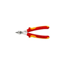 KNIPEX Electronic Super Knips 78 06 125, Elektronik-Zange(rot/gelb, mit Öffnungsfeder und Öffnungsbegrenzung)